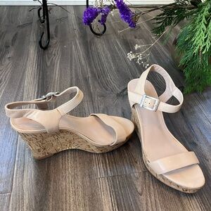 Charles By Charles David Tan Wedge Sandals with Cork Heel